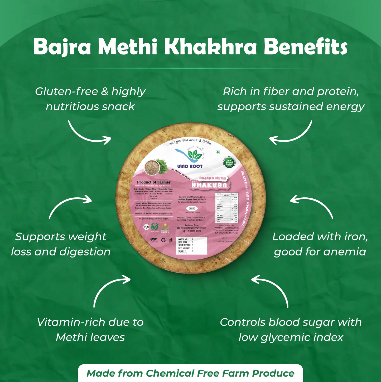 Gluten Free Bajra Methi Diet Khakhra
