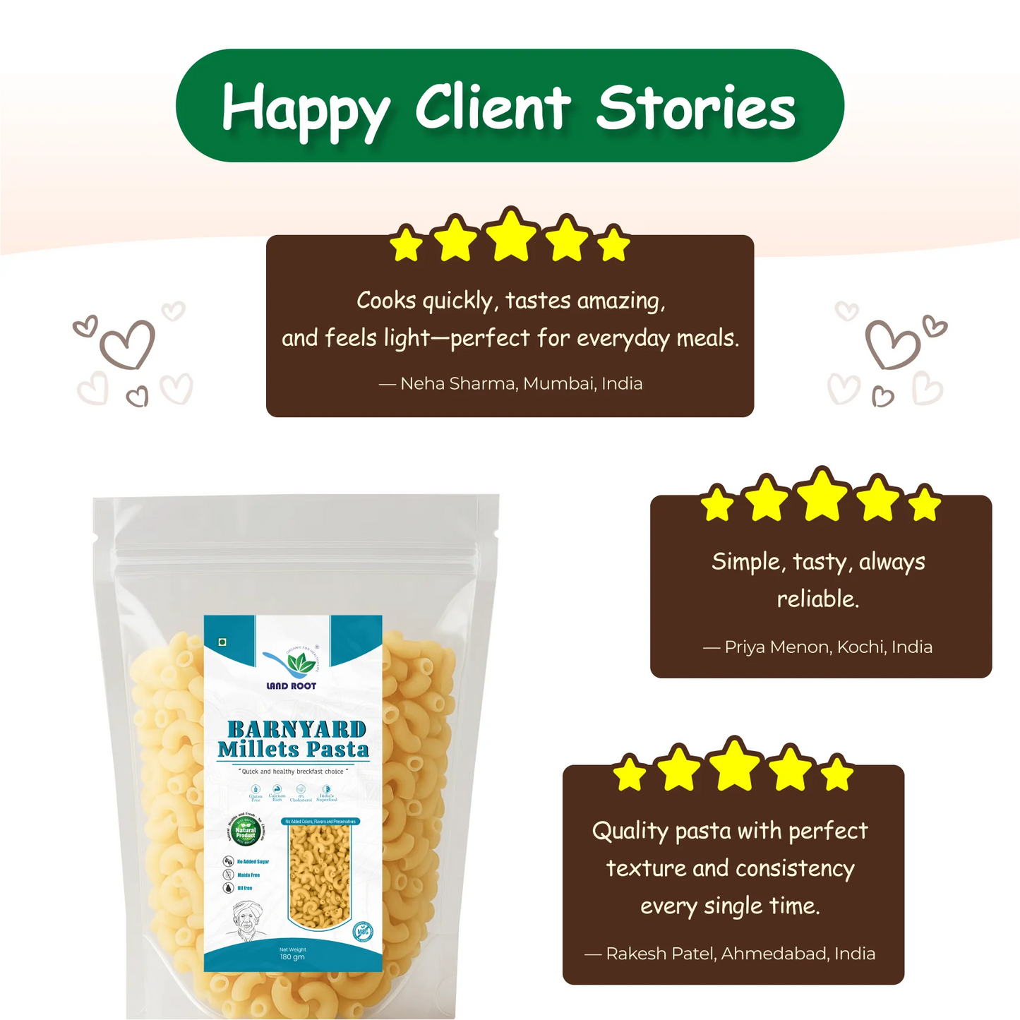 Organic Barnyard Millet Pasta