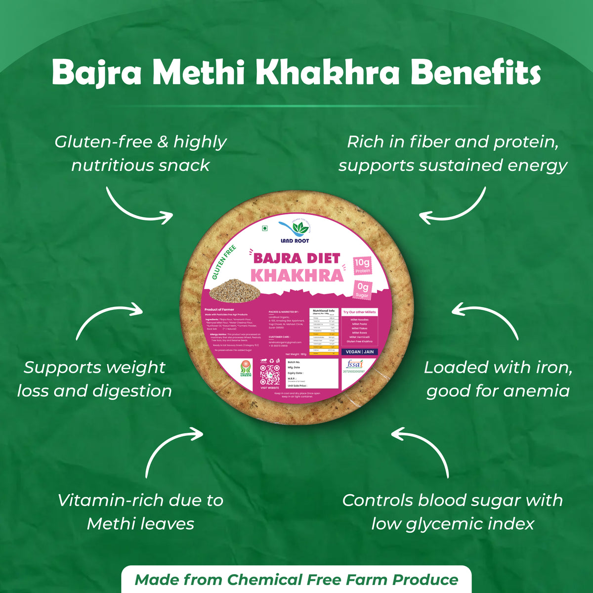 Bajra Methi Diet Khakhra - Gluten Free