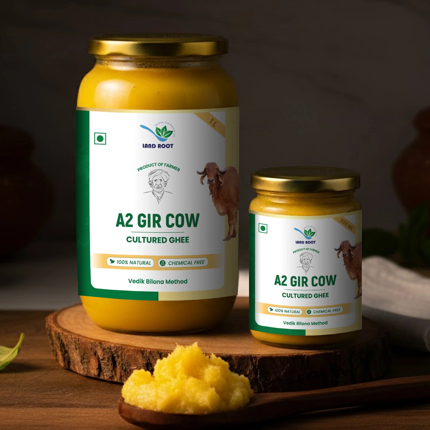 Organic A2 Gir Cow Ghee (Vedic Bilona Method/Cultured Ghee)