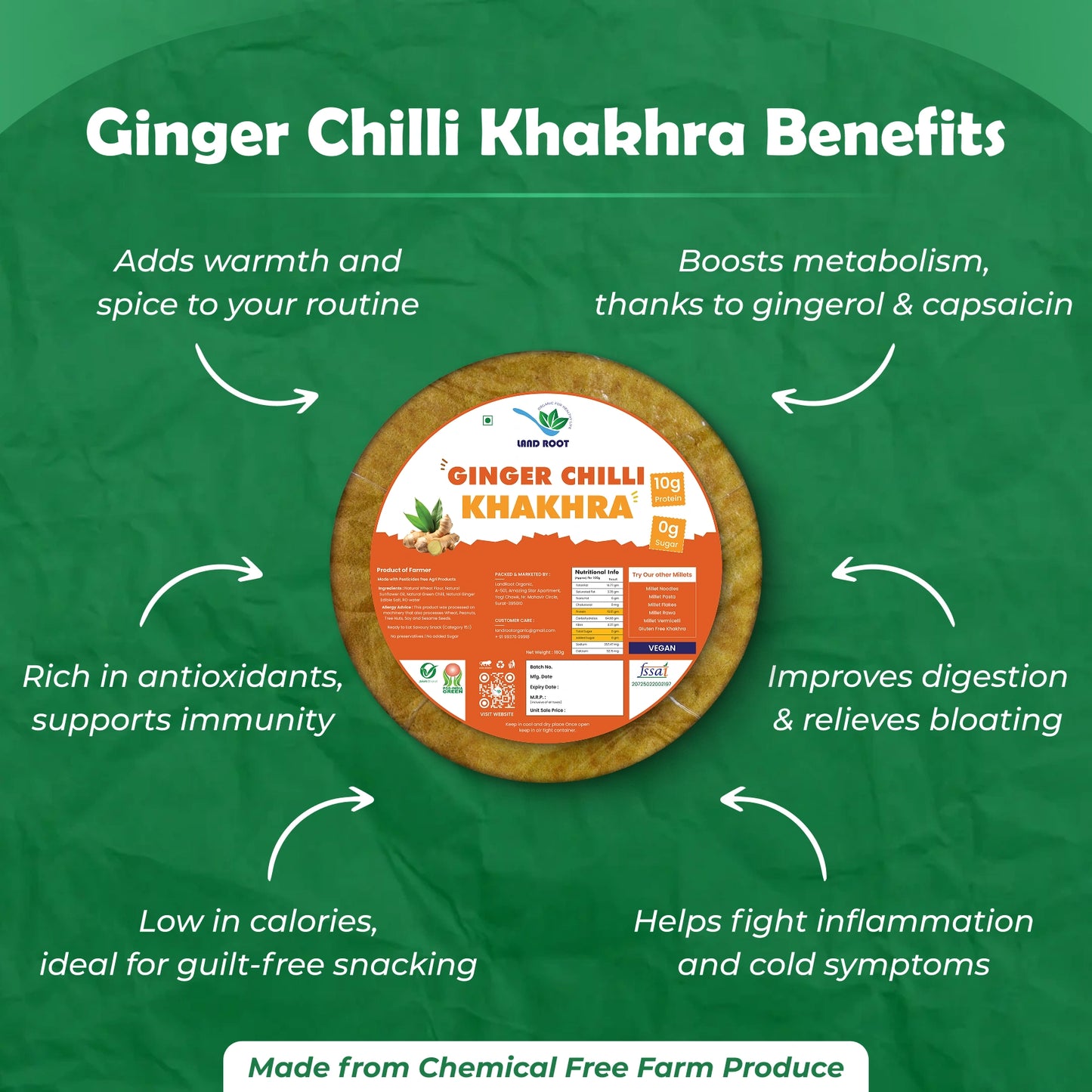 Organic Ginger Chilli Diet Khakhra