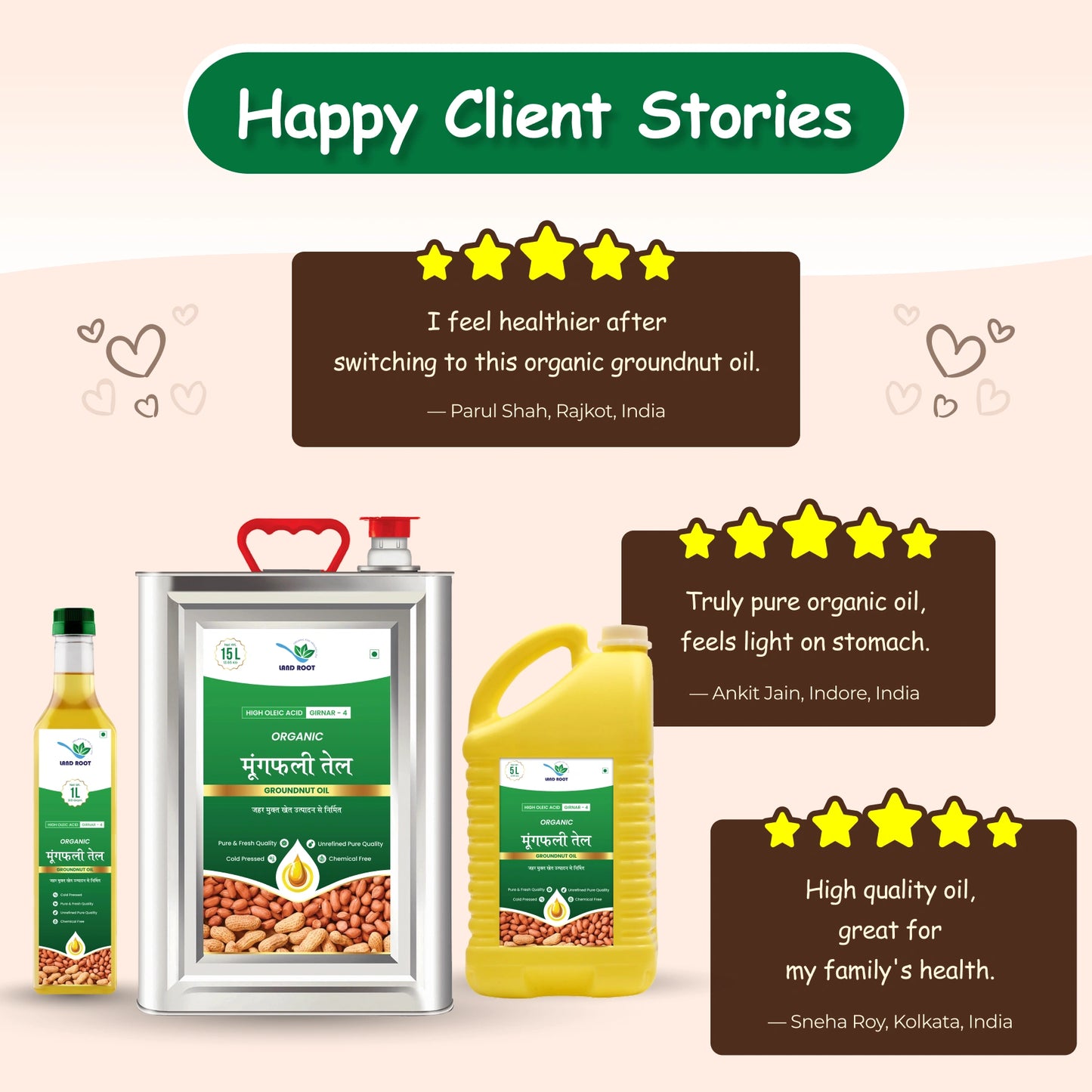 Organic High Oleic Acid Groundnut Oil