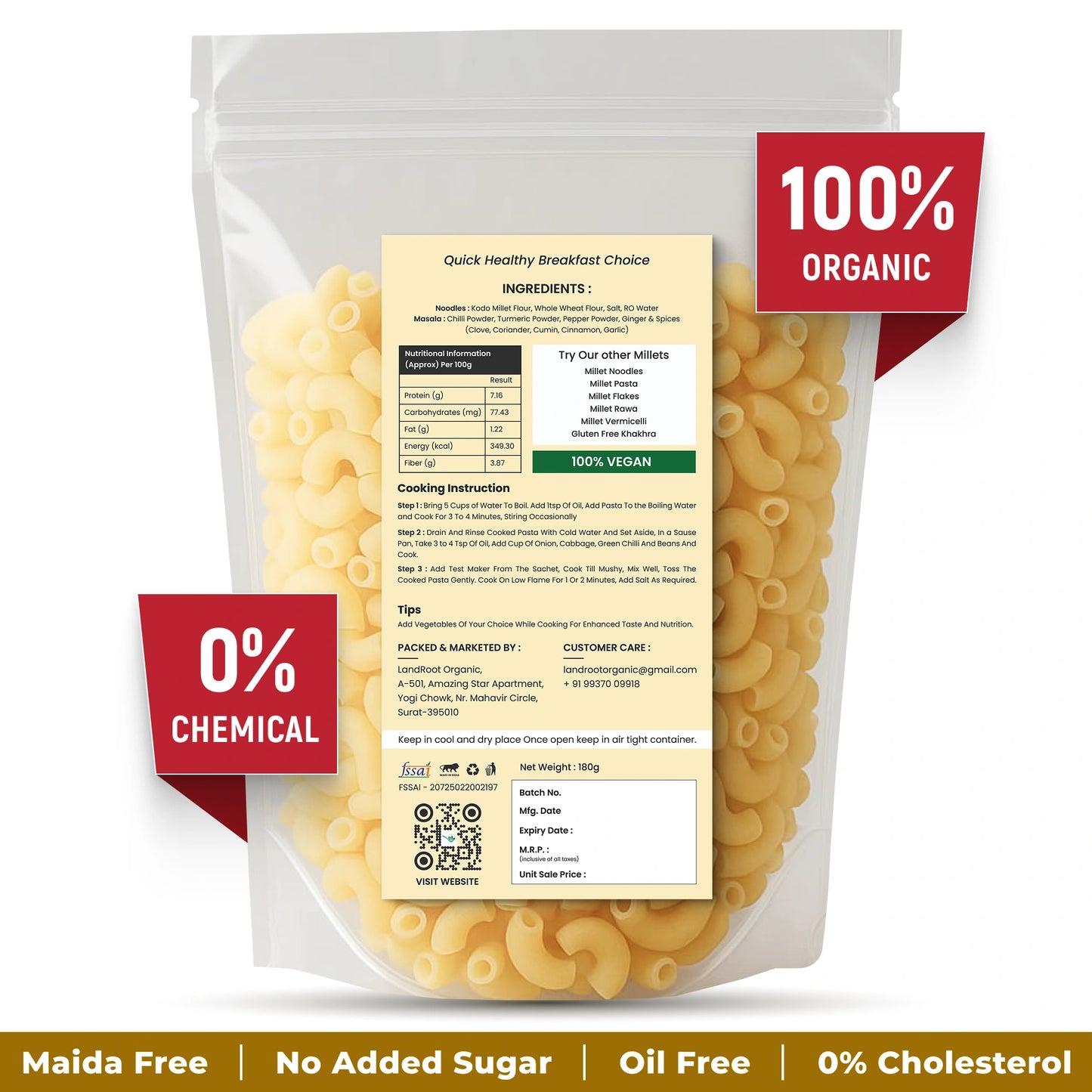 Organic Kodo Millet Pasta