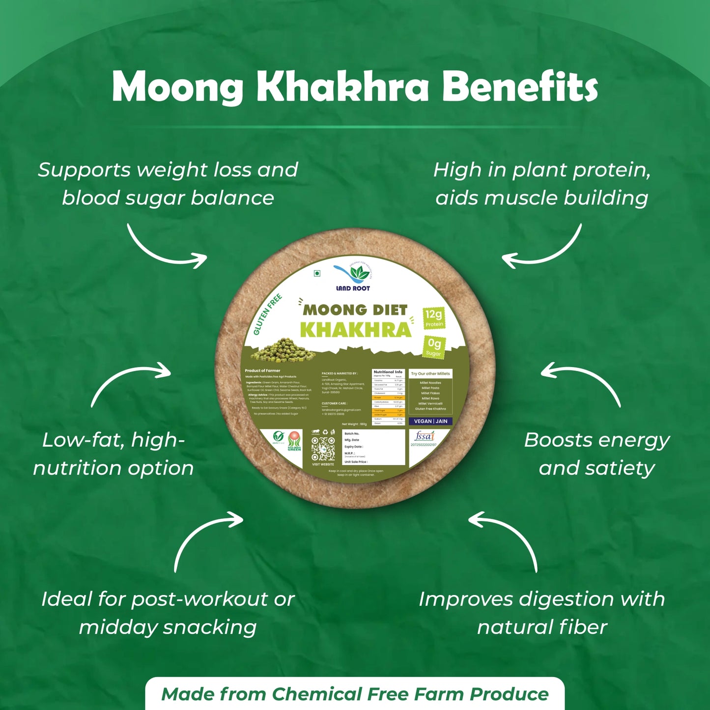 Organic Gluten Free Moong Diet Khakhra