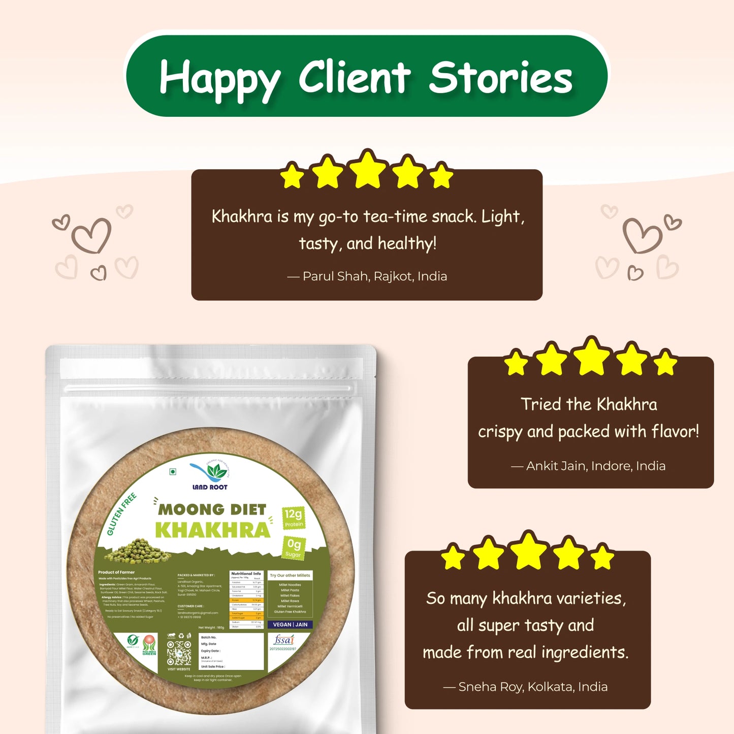 Organic Gluten Free Moong Diet Khakhra