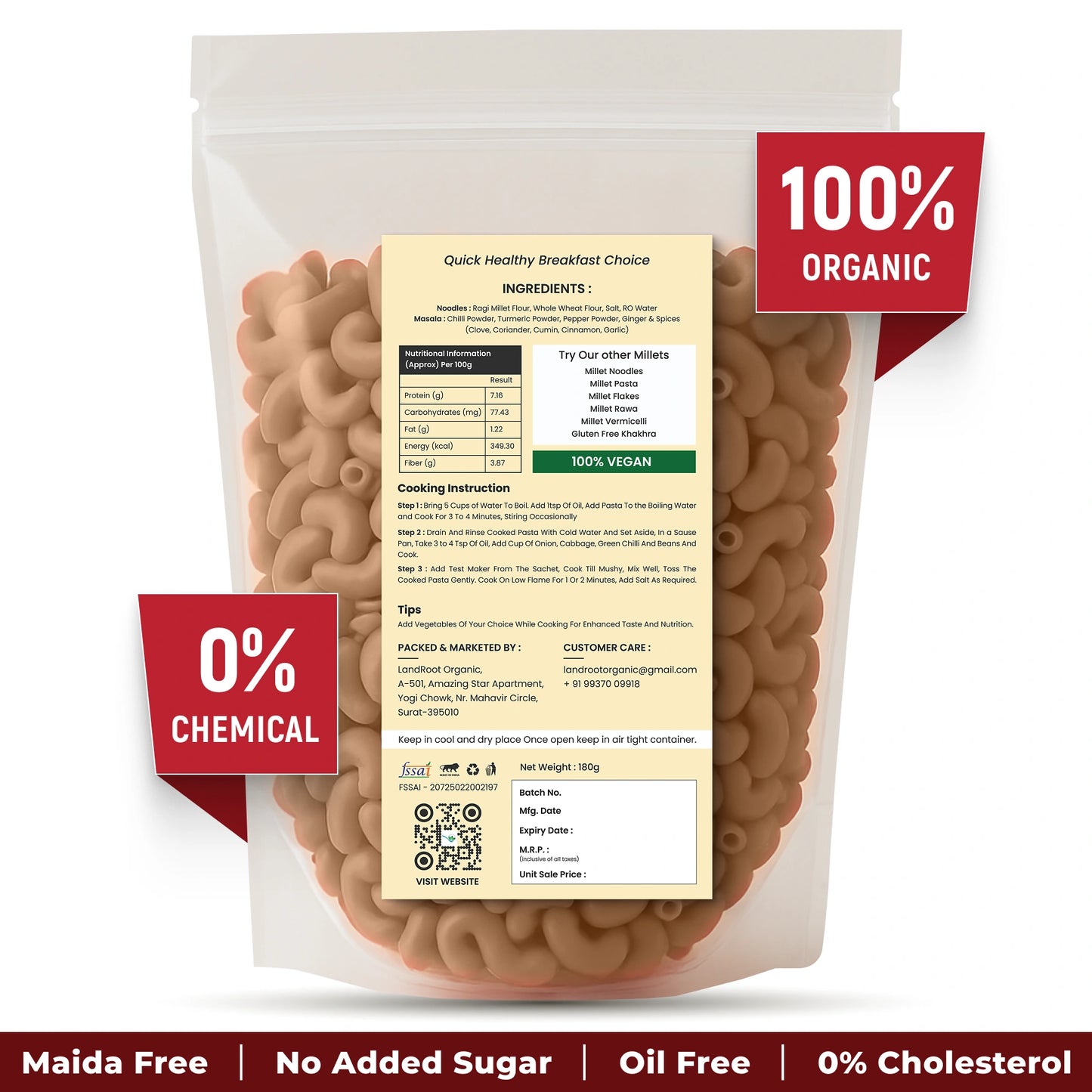 Organic Ragi Millet Pasta