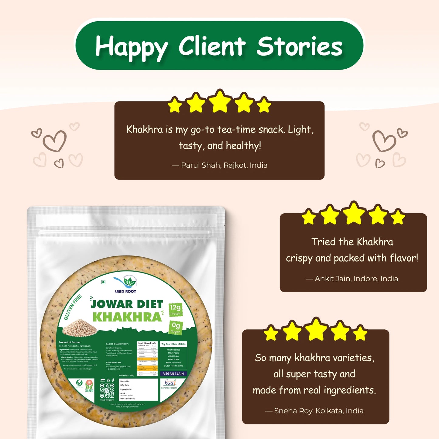 Organic Gluten Free Jowar Diet Khakhra