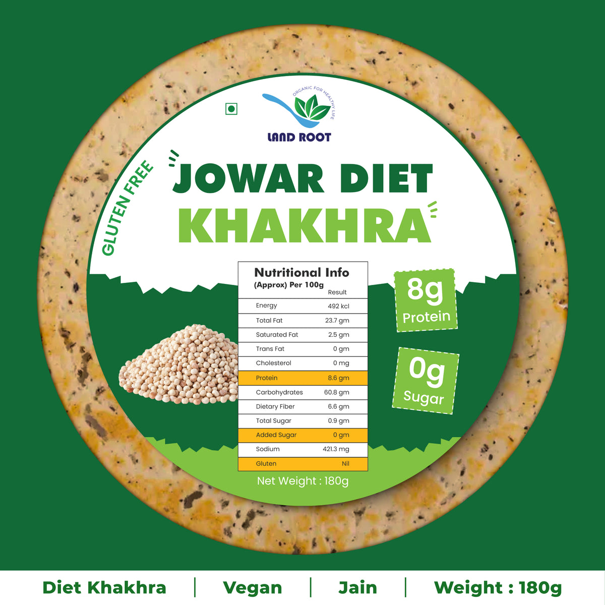 Jowar Diet Khakhra - Gluten Free