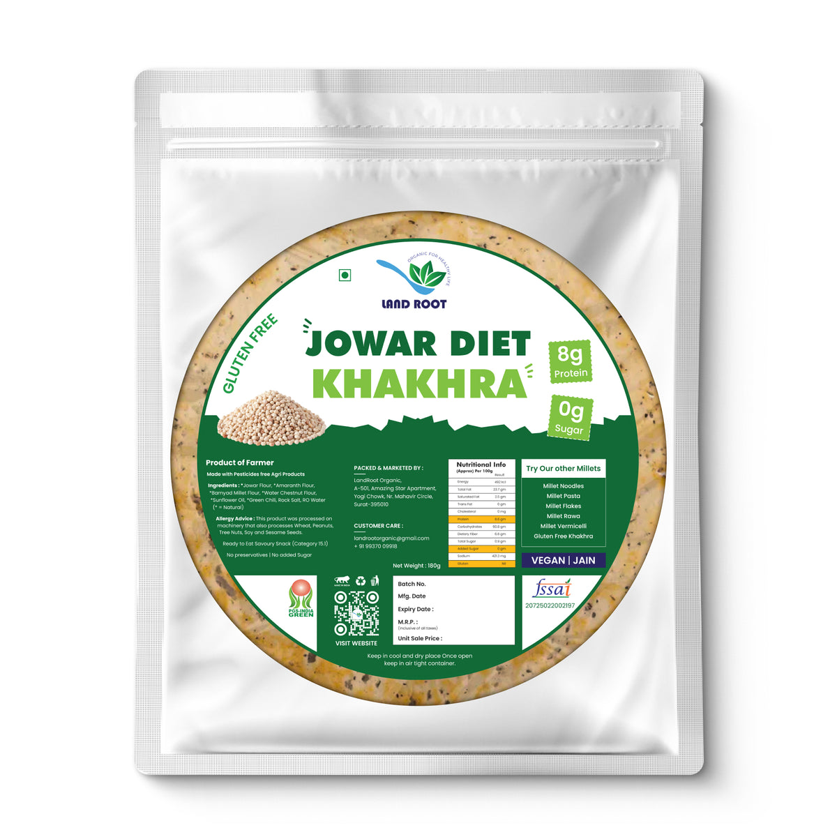 Jowar Diet Khakhra - Gluten Free
