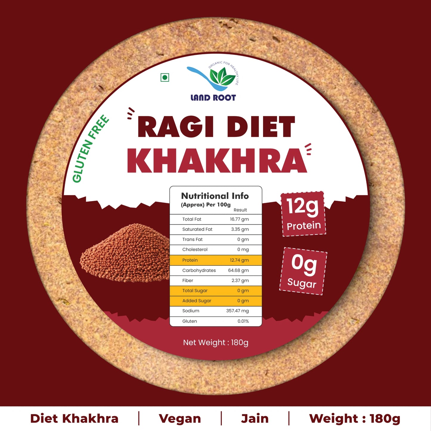 Gluten Free Ragi Diet Khakhra