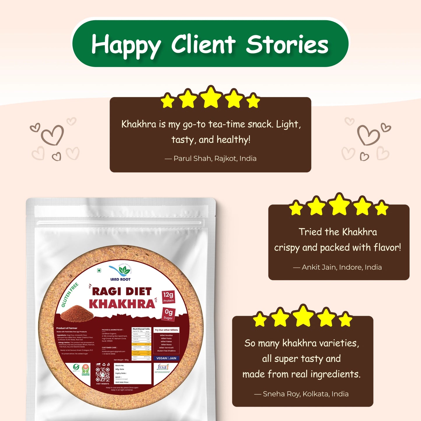 Organic Gluten Free Ragi Diet Khakhra